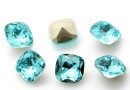 Ideal, fancy square, aquamarine, 8mm - x2