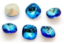 Ideal crystals, fancy square, bermuda blue, 12mm - x2