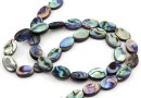 Abalone natural pearl beads, paua shell, oval, 16x12mm