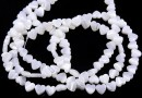 White natural pearl beads, heart, 6.5x6mm