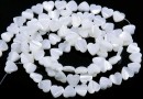 White natural pearl beads, heart, 8.5x8mm