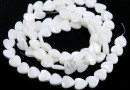 White natural pearl beads, heart, 10.5x10.5mm