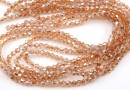 Crystal bead string, faceted biconical, colorado topaz AB, 4mm