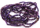 Crystal bead string, faceted biconical, iridescent purple, 4mm
