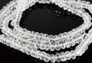 Crystal bead string, diamond cut, crystal, 6mm