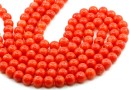 Coral beads, orange, round, 9mm