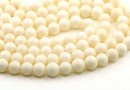 Coral beads, ivory, round, grade A, 8.5mm