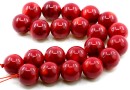 Coral beads, red, round, 17mm