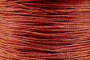 Spool of silk cord for bracelets, reddish brown, 0.8mm - x120m