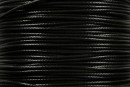 Spool of waxed silk cord for bracelets, black, 1mm - 75m