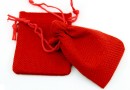 Textile bag, red, 9x6.5cm - x5