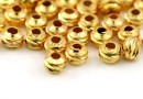 Diamond decoration beads, silver 925 gold plated, 3mm - x10