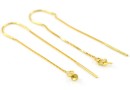 Tortite earrings with chain and cup, silver 925 gold-plated - x1per