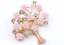 Brooch, Cherry Blossom with Crystals and Pearls, 4.9x4.9cm - x1