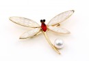 Brochure, Dragonfly with Crystals and Pearls, 3.4x4.9cm - x1