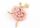 Brooch, Ballerina with flowers and crystals, 5.4x3.9cm - x1