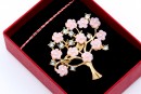 Brooch, Cherry blossom with crystals, 4.9x4.9cm, box included - x1