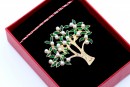 Martisor brooch, Tree of Life with pearls, 4x4.4cm, box included - x1