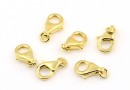 Classic lobster clasp, 925 silver gold plated, 8x5mm - x1