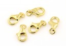 Classic lobster clasp, 925 silver gold plated, 9x5.5mm - x1